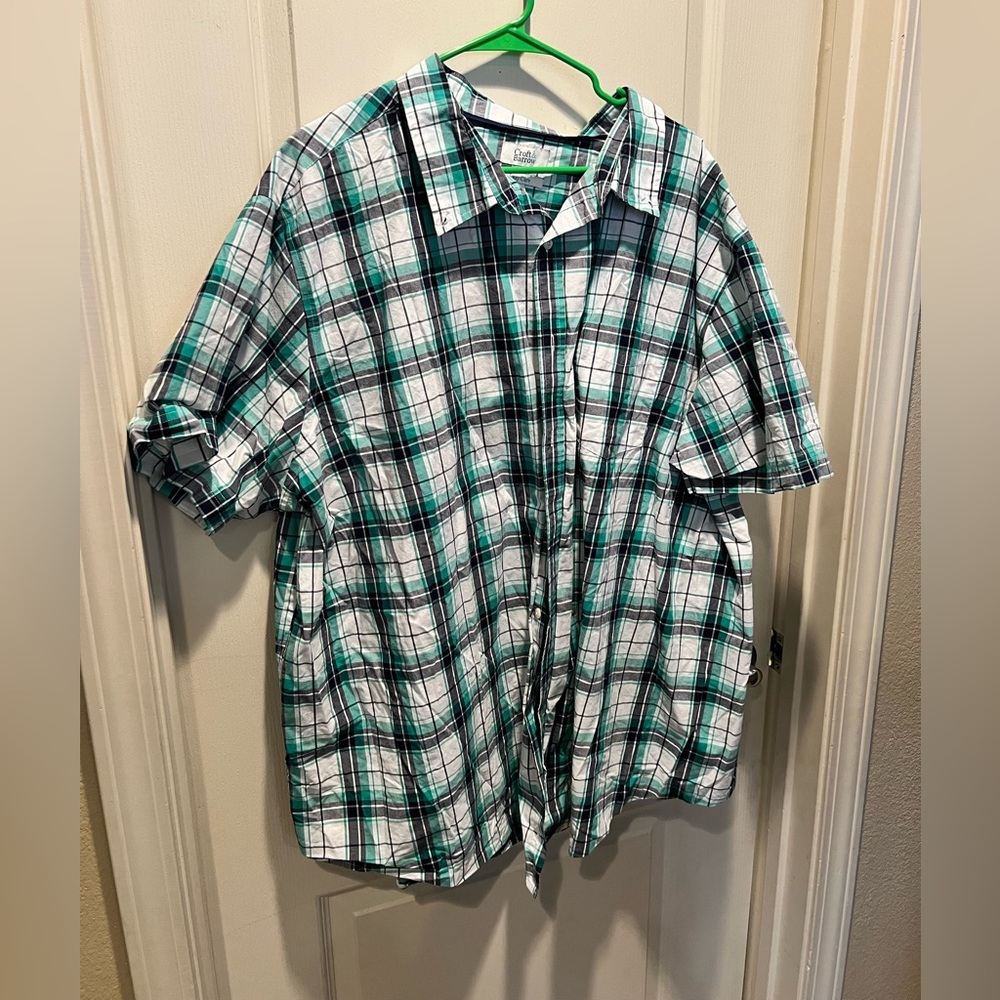 Big and tall plaid short sleeve button up 4xl